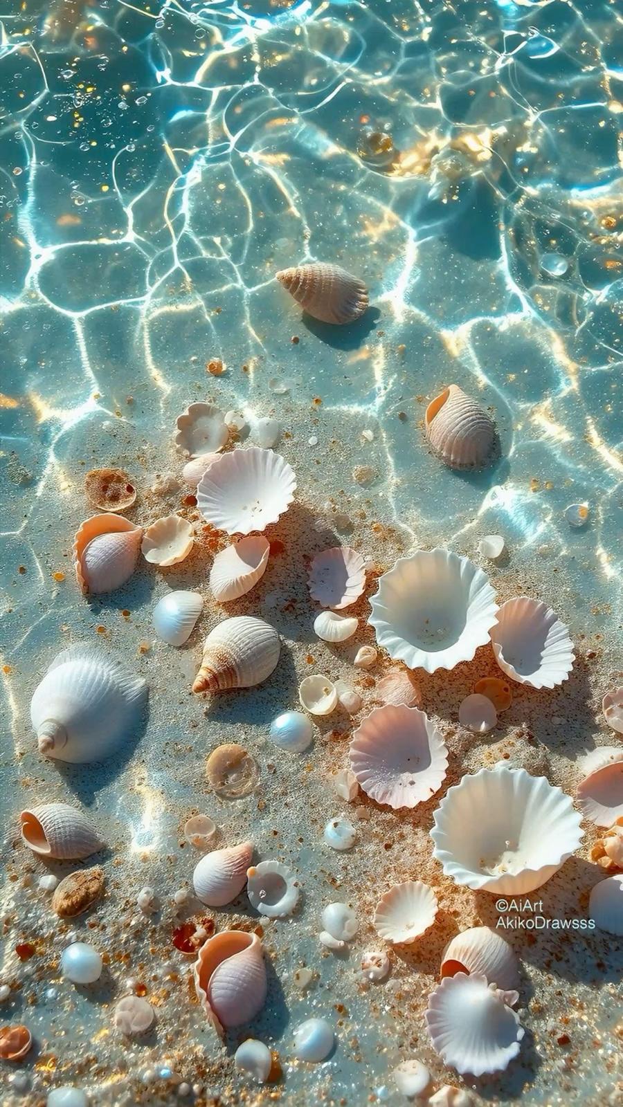 Shells in water